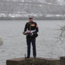 Taps, Salute and Wreath Laying behind library/museum.